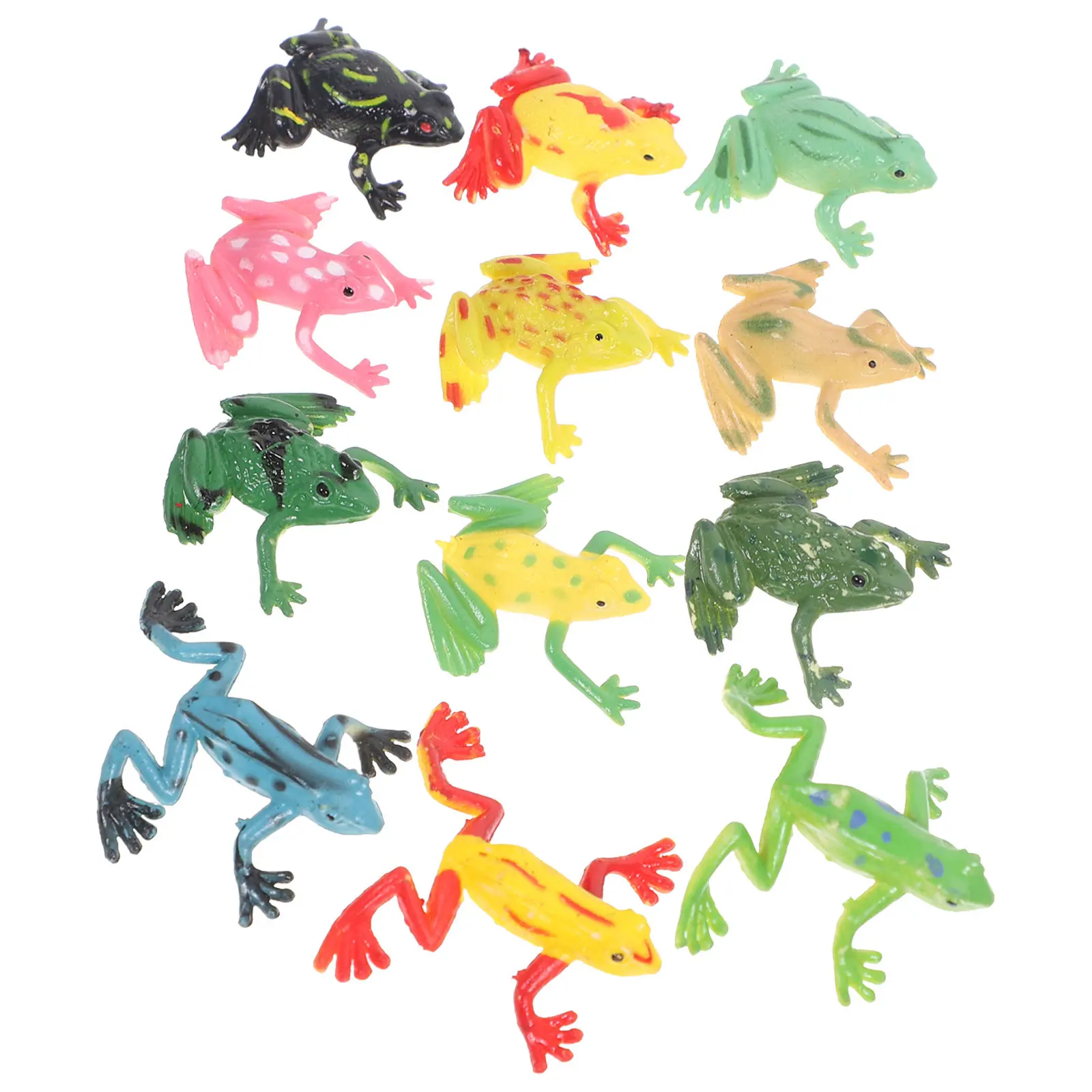 

12Pcs Tiny Plastic Frogs for Goodie Bags Easter Baskets Classroom Decor Cognitive Development Kids Party Supplies Festive Animal