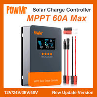 60A MPPT Charge Controller 12V 24V 36V 48V Auto LCD Display 0 layer Solar Regulator Work with AGM Gel Lithium Battery New Update