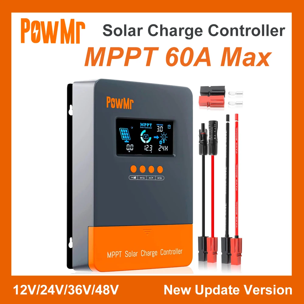 mppt mppt controlador de carga auto display lcd camada regulador solar trabalhar com agm gel lithium battery nova atualizacao 12v 24v 36v 48v 60a 01