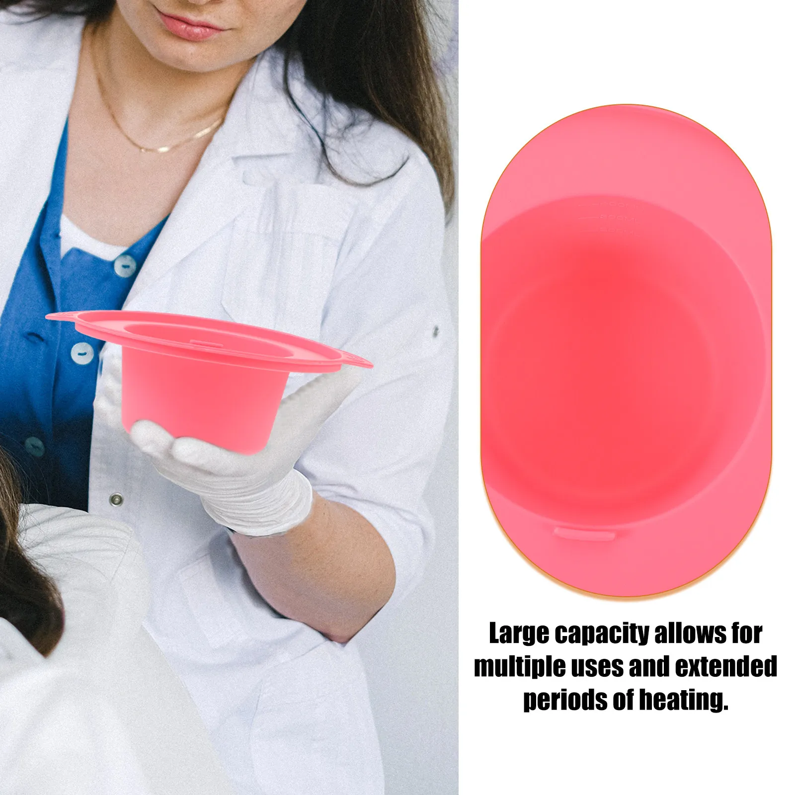 

Силиконовая чаша для воска 400 мл для депиляции, сменная, для воскоплава, для ухода за кожей, многоразовая, антипригарная, легко моется