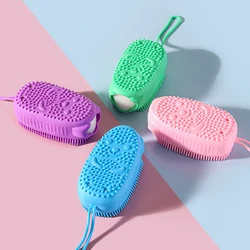 Silicone Body Scrubber Shower Exfoliating Scrub Sponge Bubble Bath Brush Massager Skin Cleaner Cleaning Pad Bathroom Accessories