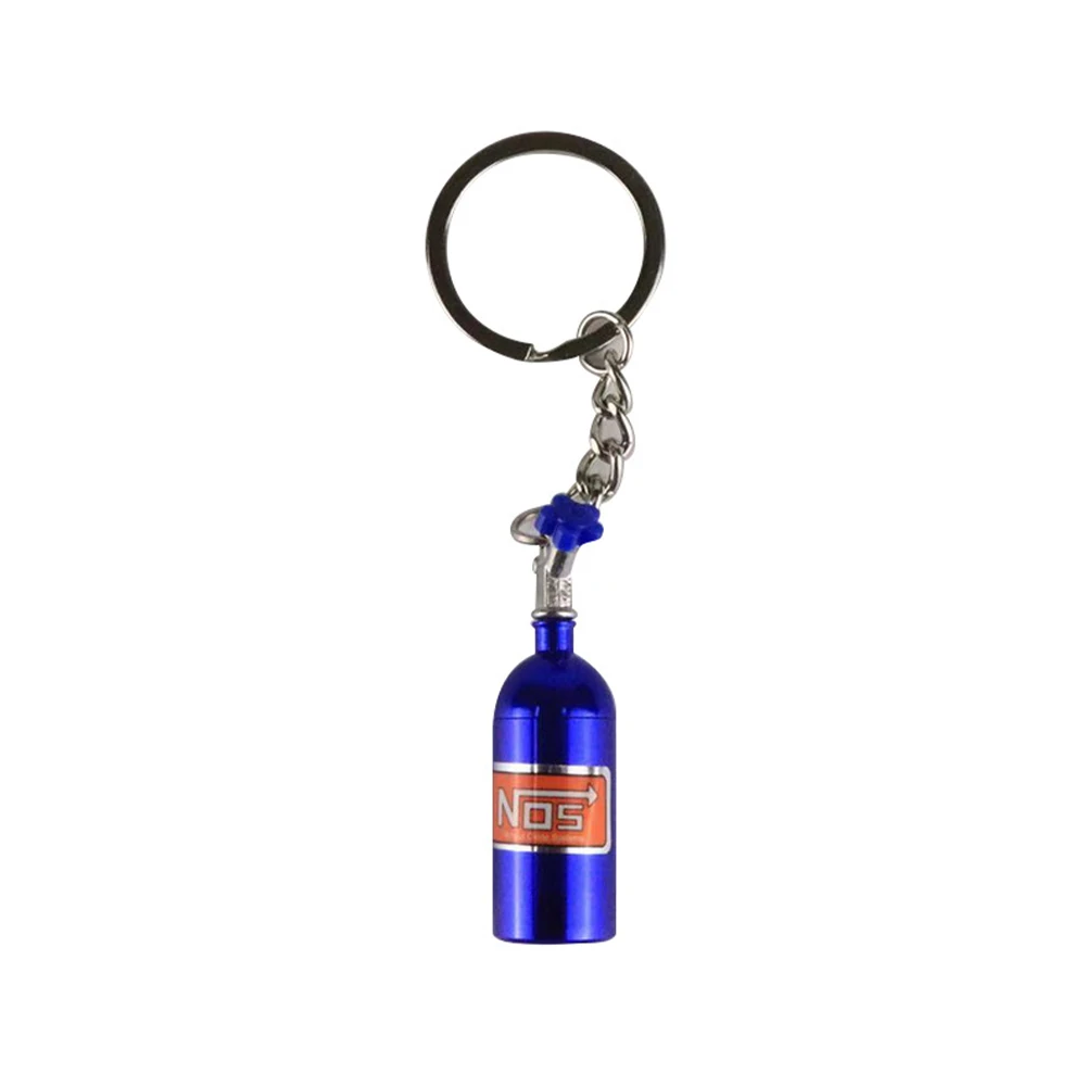 7 Colors Creative NOS Bottle Keychain Aluminum Alloy Nitrogen Bottle Keyrings Auto Metal Key Pendant Car Interior Accessories