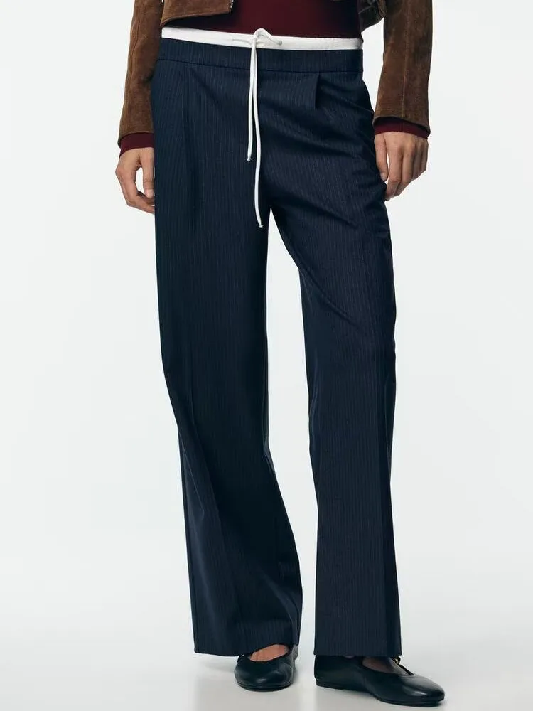 

Fall 2025 New Women's Faion Casual Wide Leg Double Layered Pants Ele Sle 60825 05 Traditional Ethnic Stage Clothing