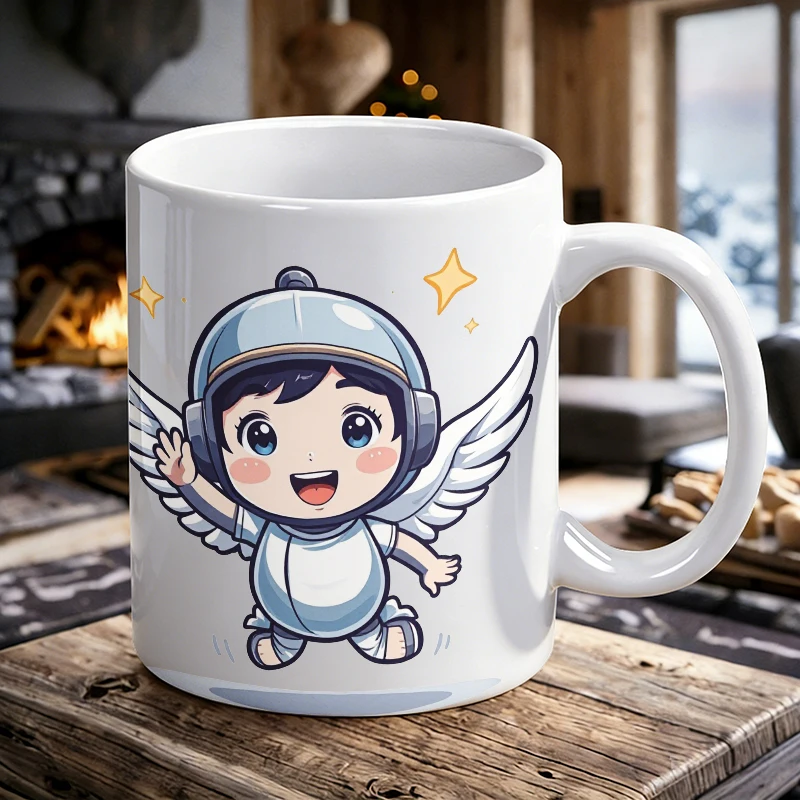 

Cup & Mug Set, Cute Space Angel Wing Ceramic Mug, Coffee Cup, Milk Cup,Office Tea Cup,Drinking Cup,Gift for Friends,Fade-Restant