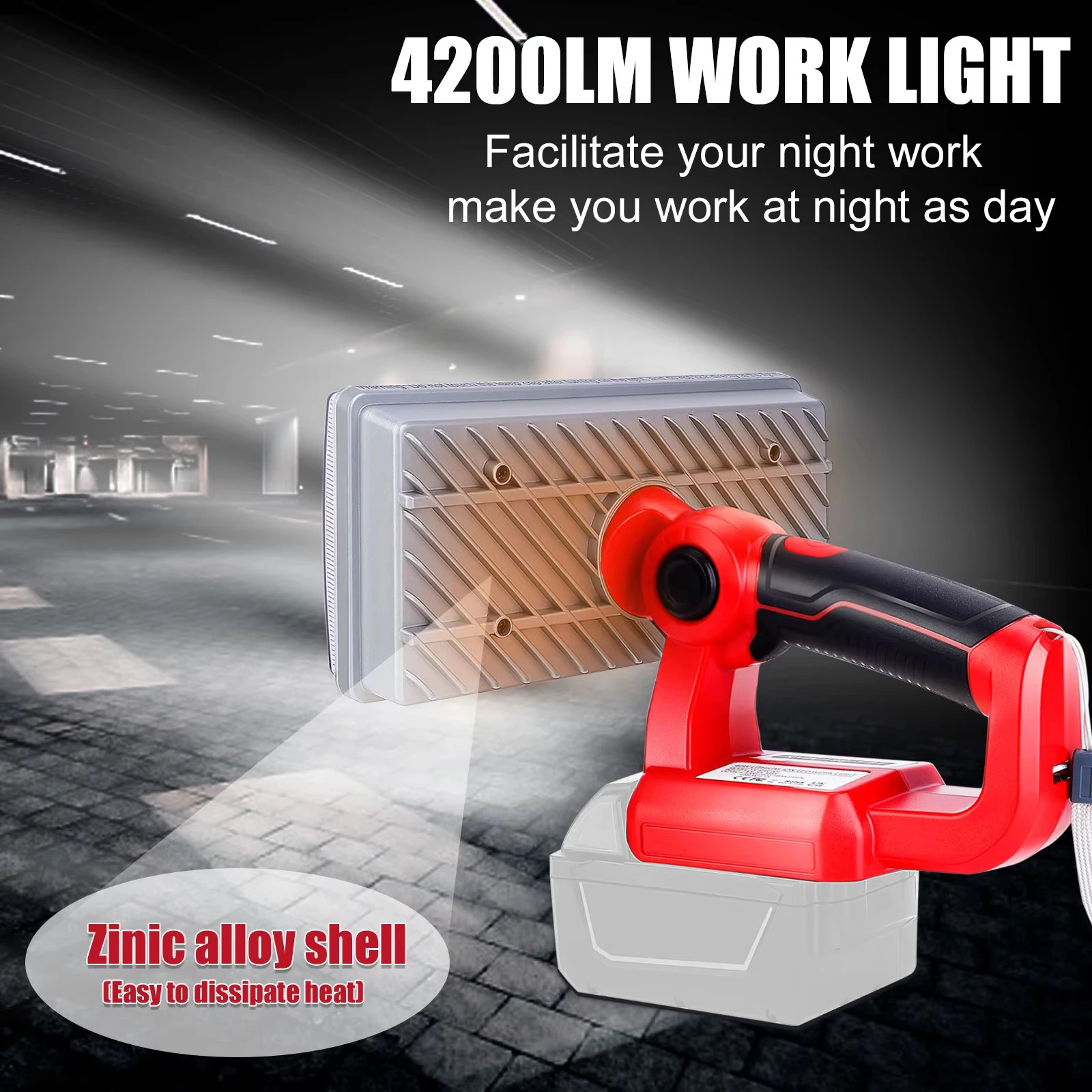 4200LM 40W 18V for Dewalt for Milwaukee 14.4-20V Max Horizontal Lamp