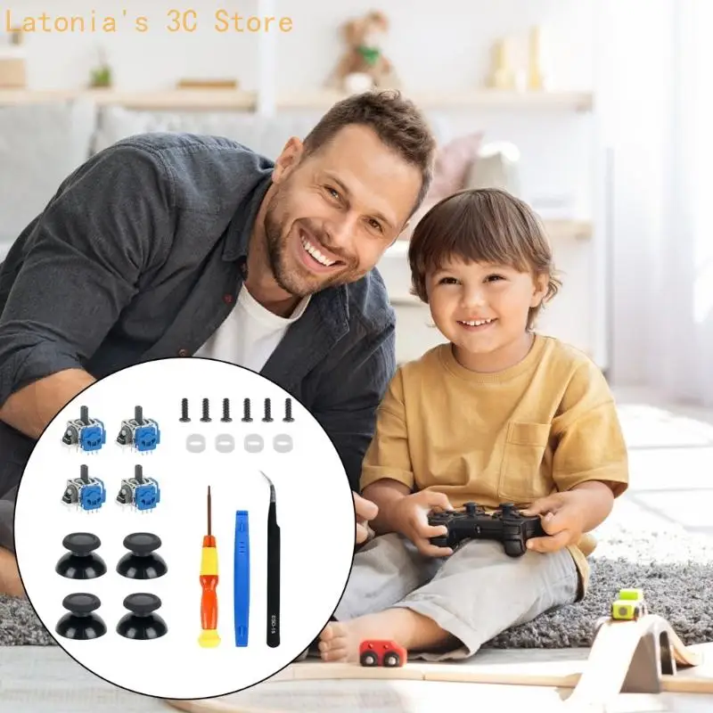 X3UB Hall Effect Joysticks Replacement With Antislip Thumbsticks And Repair Tools For Enhancing Gaming Controller Precise