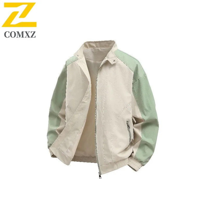 COMXZ سترة أنيقة الرجال جديد الربط الوقوف طوق السفر في الهواء الطلق يندبروف معطف الشارع الشهير نمط الخريف ارتداء مقاومة الملابس