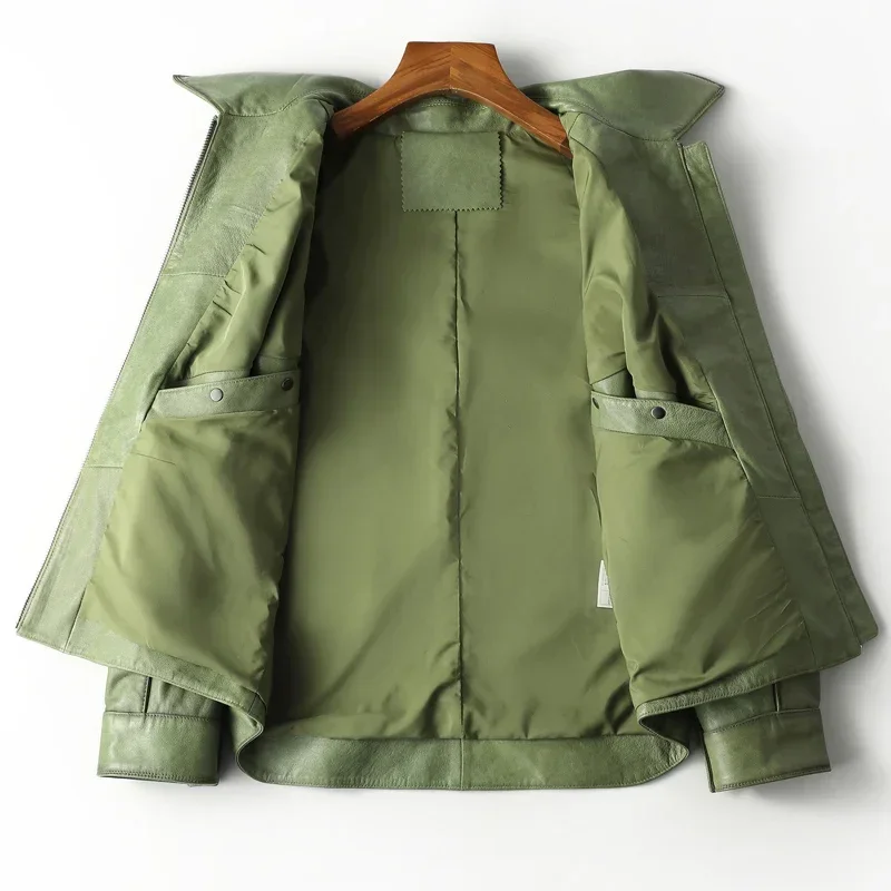 YOLANFAIRY Giacca in vera pelle nera Donna Primavera Autunno Giacca corta in vera pelle di alta qualità Cappotti da donna Chaquetas Hombre