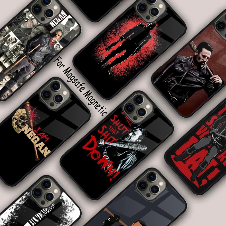 The Walking Dead Negan Magnetic Phone Case For APPLE iPhone 16 14 13 12 11 Pro Max 15 Plus Wireless Charge With MagSafe Cover