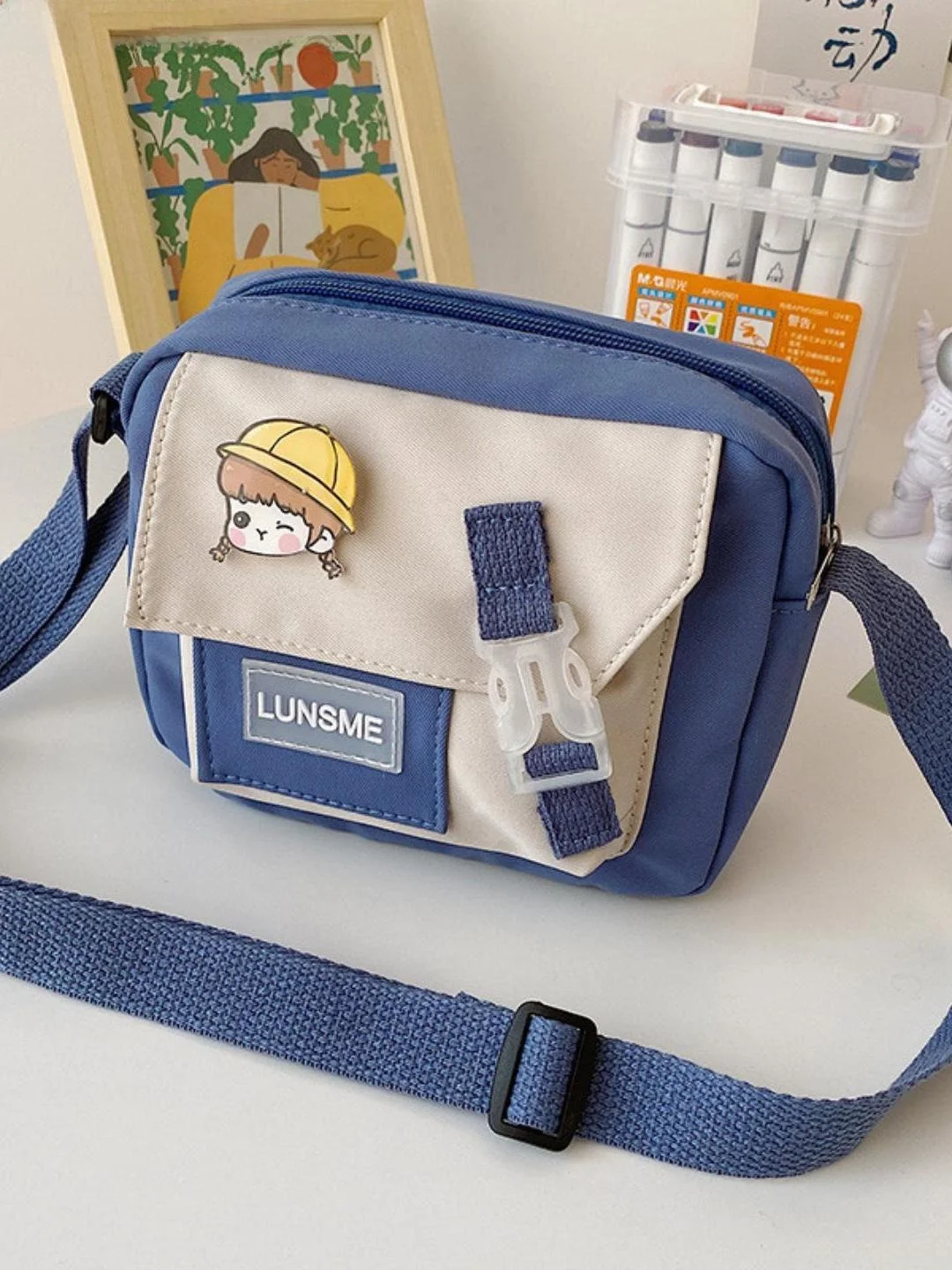 

Trendy Artistic Nylon Crossbody Bag Women's Small Square Bag Cute Student Single oulder Sling Bag Japanese Sle Bag