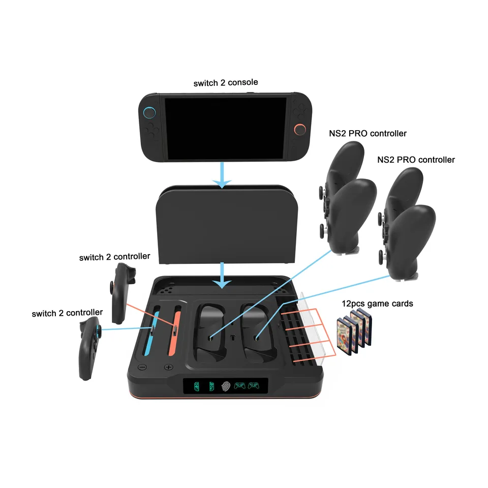Switch 2 Proコントローラー用充電ドック（RGB照明付き）、Switch 2