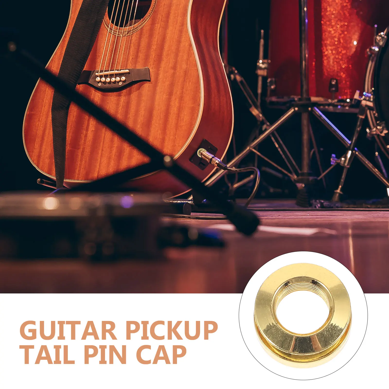 

Copper Pickup Tail Pin Cap Endpin Cap Replacement Strap Button For Acoustic Electric Durable Resistant Deformation Replacement