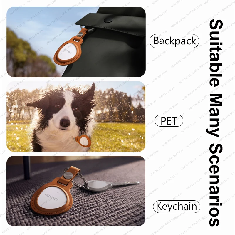 Huawei Tag Case Leather Keychain Protective Sleeve For Huawei Tag GPS Tracker Locator Protector Device Anti-lost For Pet Wallet