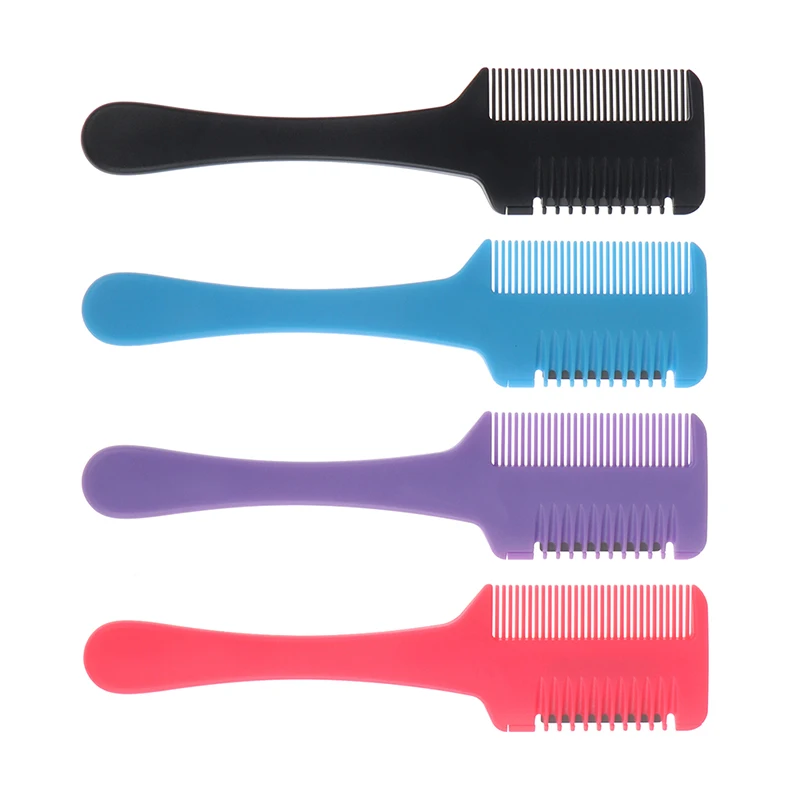 1 Pc Multicolor Hair Cut Barber Styling Scissor Razor Magic Blade Combs Hairdressing Tool Kit Double-Sided Knife Hair Scissors