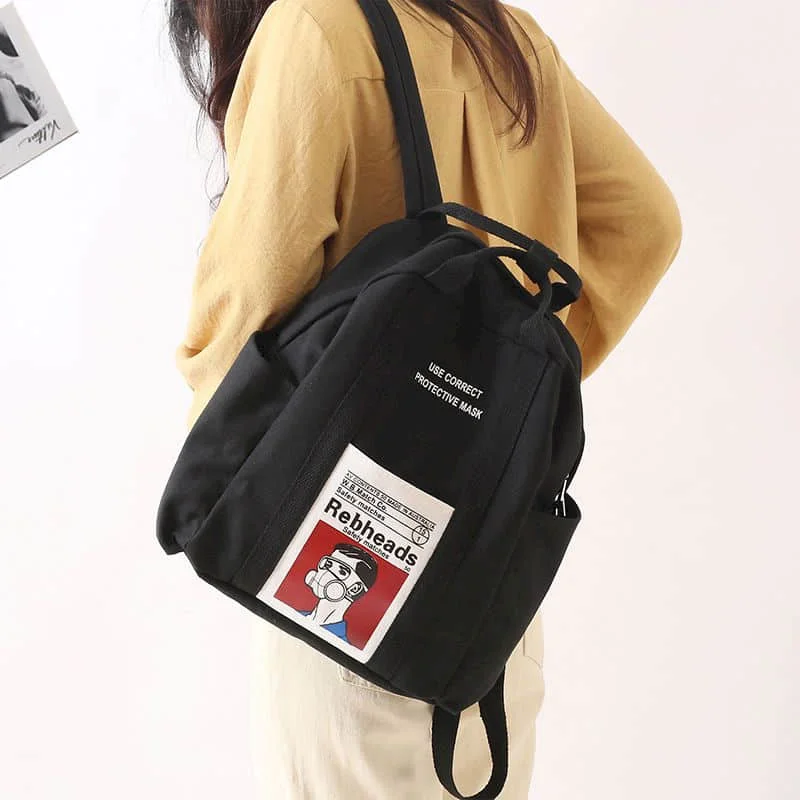 Basic Backpacks Contrast Color Harajuku Minimalist Waterproof Canvas Students School Bags Versatile High-capacity Travel Bags