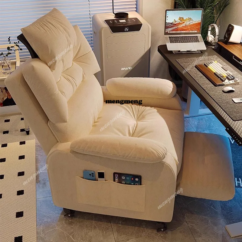 Adjustable Single Sofa Chair with Caster Living Room Bedroom Soft Relaxing Armchair Cozy Reclining Lounge Chairs for Home Office