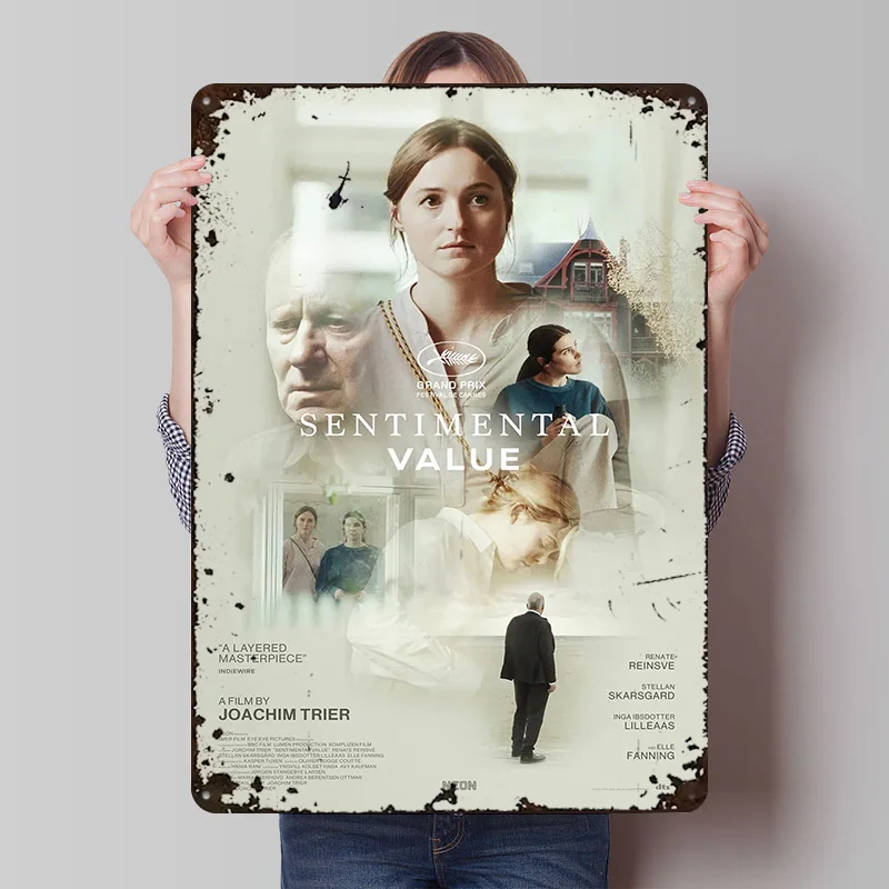 Sentimental Value Movie Printing Poster Customized Retro Wall Art Vintage Metal Signs for Room Decorating Interior Desk Decor