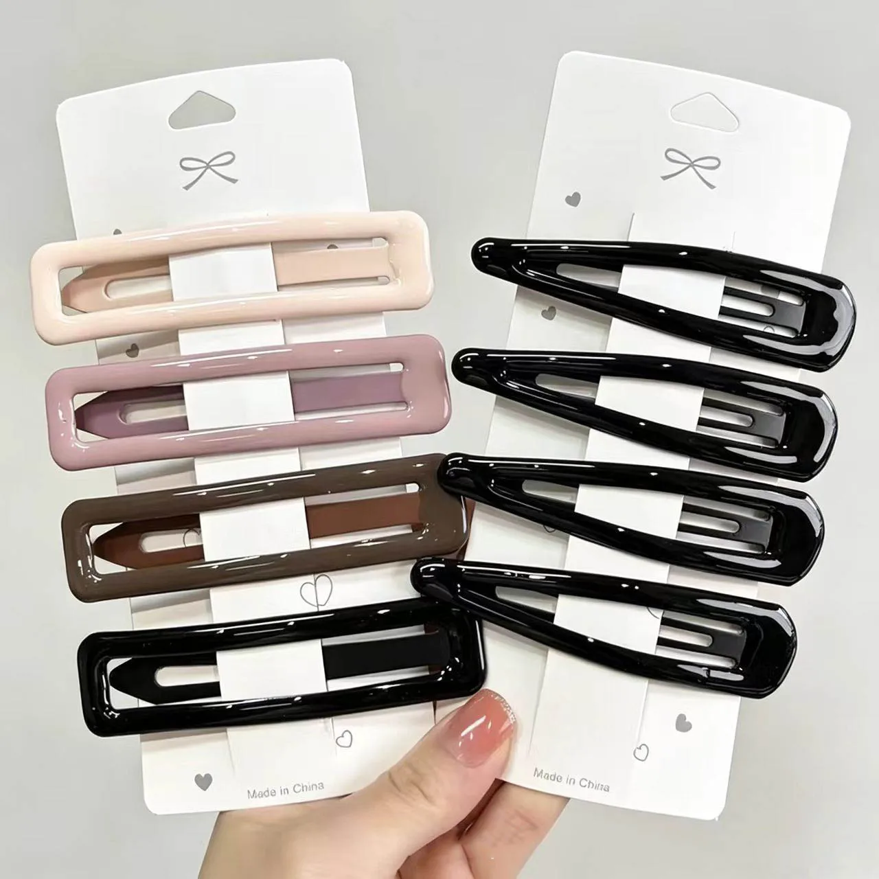 Oversized Metal Snap Hair Clips For Women Water-drop Triangle BB Clip For Thick Heavy Hair Side Jaw Clip Barrette Accessories view 3