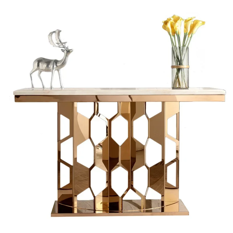 Marble entrance table against the wall, corridor, aisle, entrance cabinet, simple end view table, post-modern