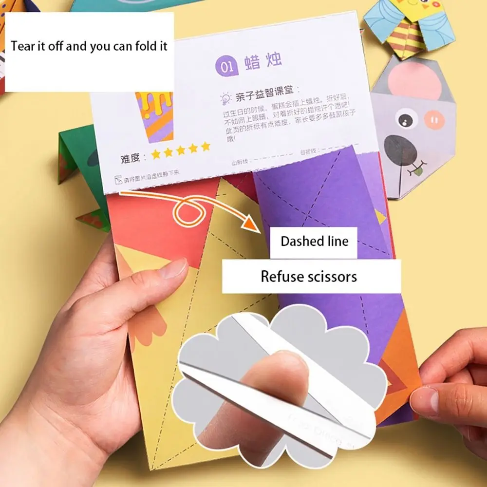 Speelgoed Dierenpatroon Onderwijs voor meisje Kleuterschool 3D-puzzel DIY Knutselpapier Ouder-kind interactie Origami-papieren boek