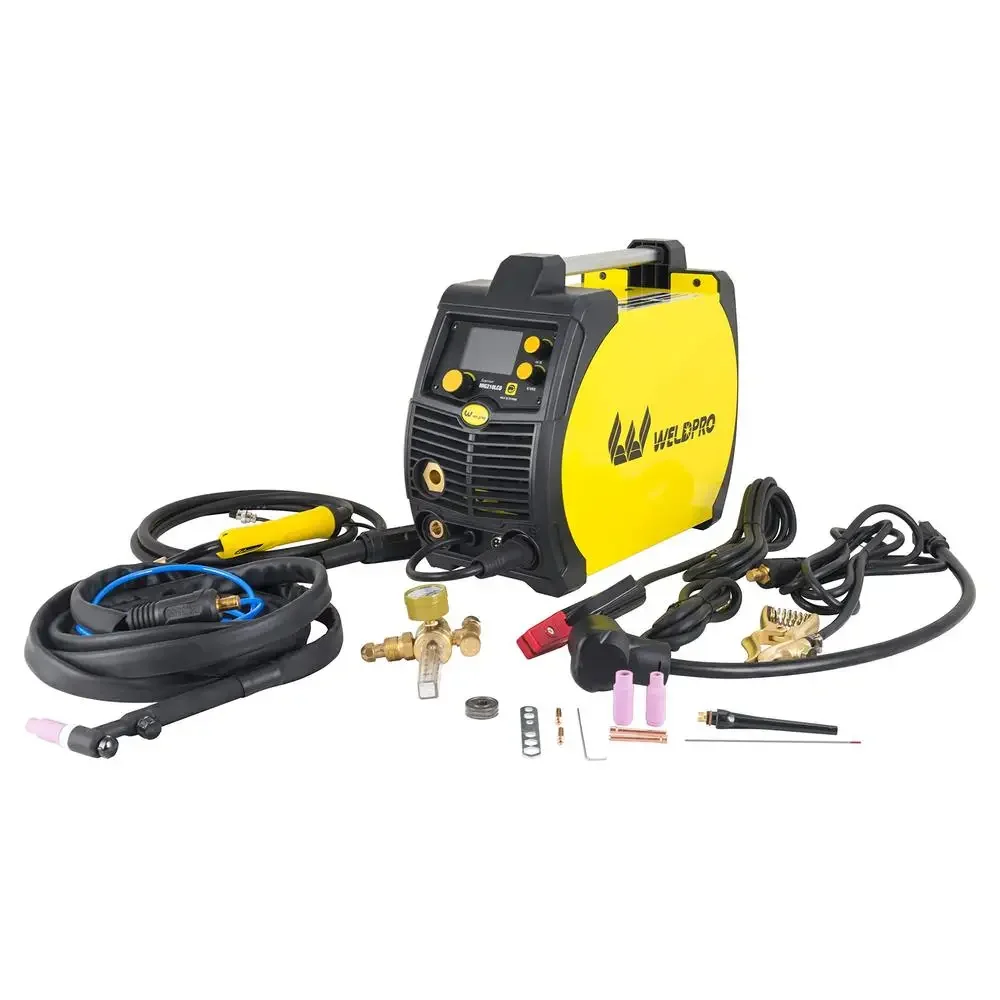 MIG210LCD 200A Welder Dual Voltage 5 in 1 Multi-Process Welding Machine Aluminum Spool Gun True Lift TIG Stick Welding synergic