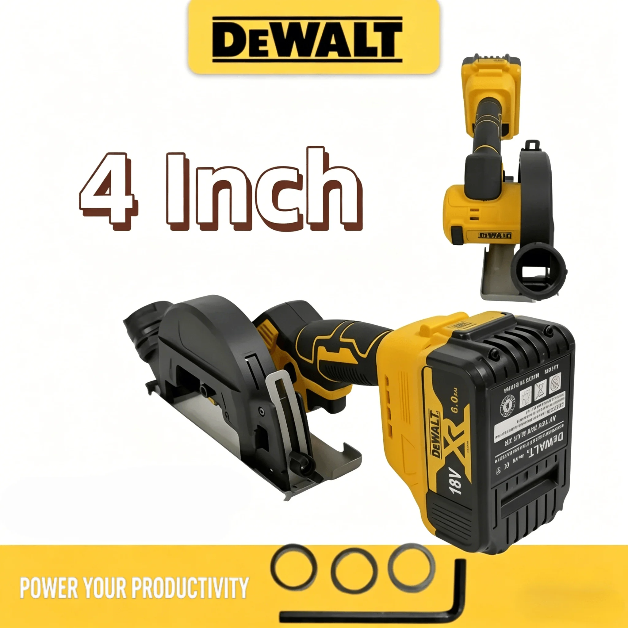 

DEWALT JMJ 4 Inch Angle Grinder, Cordless Cutting Saw, Portable Grinding Machine, Multifunctional Cut Off Power Tools