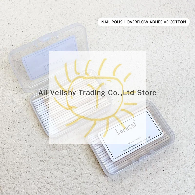 100 Teile/schachtel Nägel Holz Tupfer Reinigung Stick Knospe Spitze Holz Baumwolle Kopf Maniküre Detail Corrector Nagellack Entferner Maniküre Werkzeug