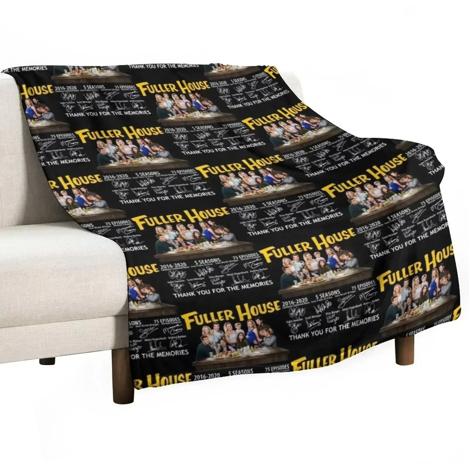 

Pretty Fuller House Thank You For The Memories Throw Blanket Soft Plush Plaid Plaid on the sofa Blankets