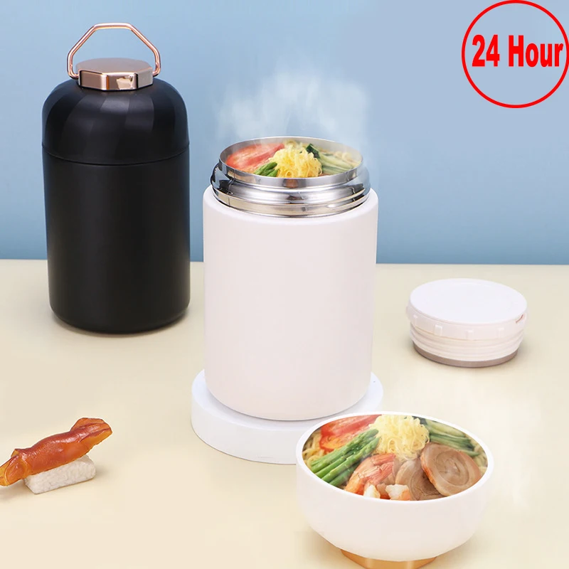 

24 Hour Insulated Lunch Box Stainless Steel Thermos Jar Leakproof Thermal Bento Box Student Picnic Food Containers For Kid Adult