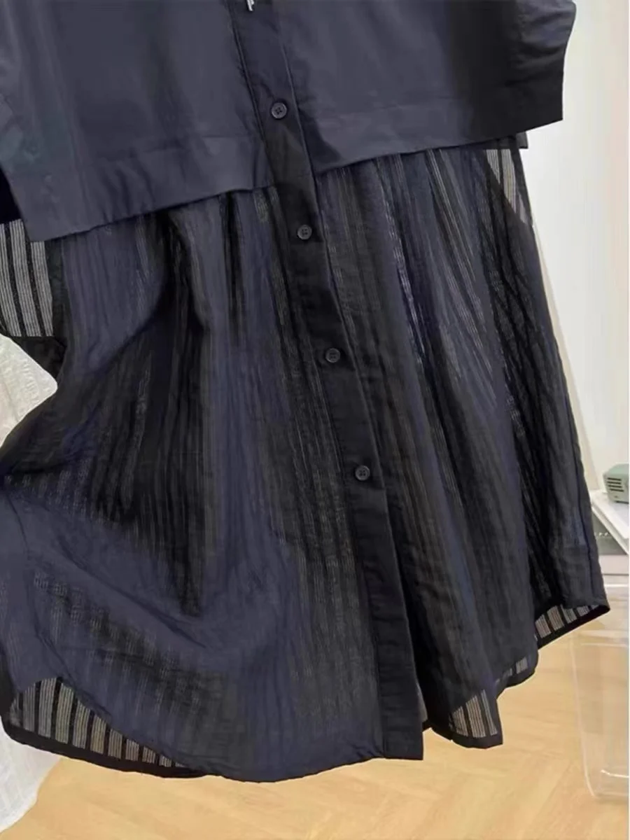 

Unique Women's Summer irt plus Size Loose Hem T Top ort Sve Chiffon Splice Casual Faion plus Size Clothing