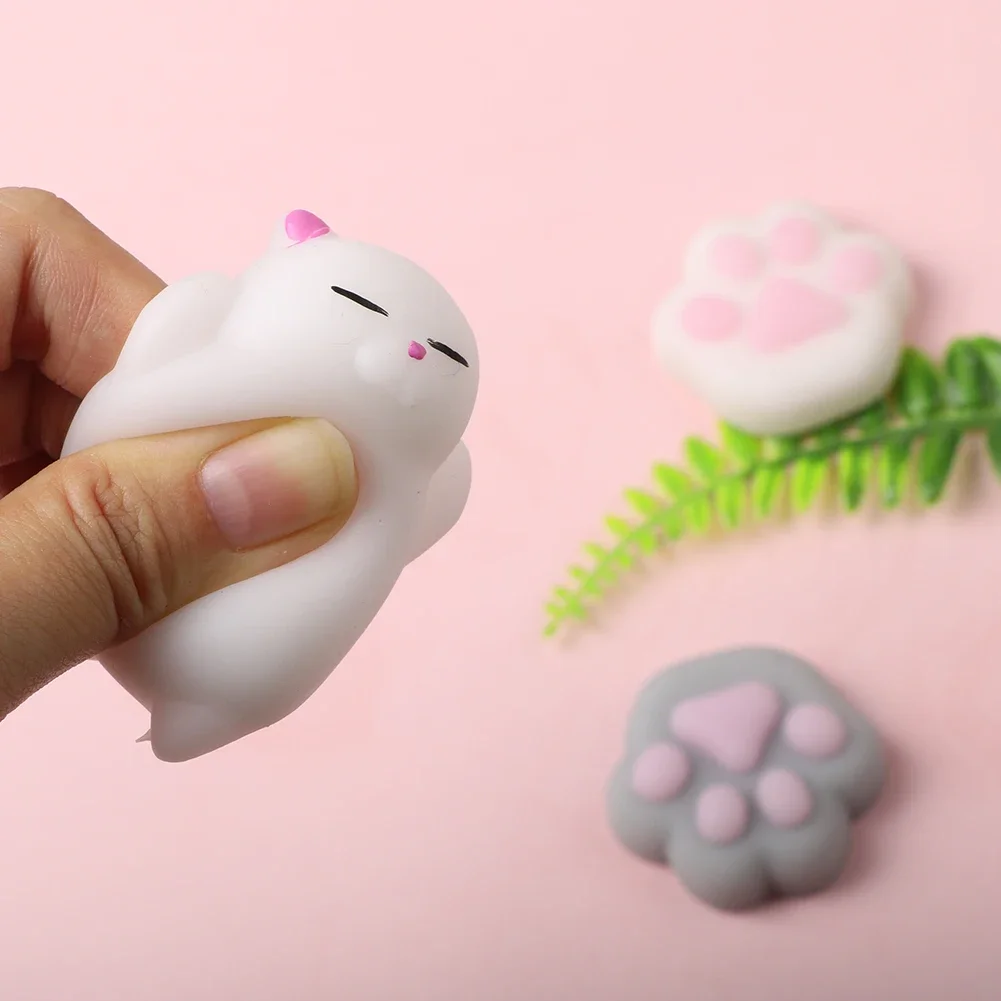 Cute Squishy Mochi Animal Stress Relief Toys Soft TPR Squeeze Pinch Funny Toys Kawaii Cat Paws Abreact Toys dla dzieci i dorosłych