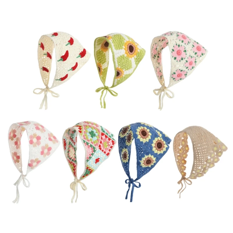

French Flower Headscarf Photo Hair Scarf Music Festival Hairband Hair Ornaments