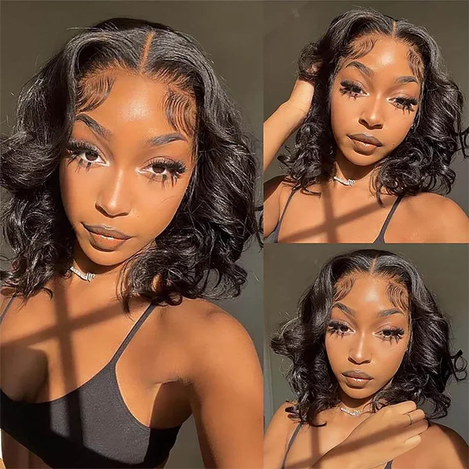 13x4 Lace Frontal Wig Human Hair Short Bob Wig Body Wave 4x4 HD Lace Front Closure Wig Brazilian Virgin Hair 12 14 16 Inch