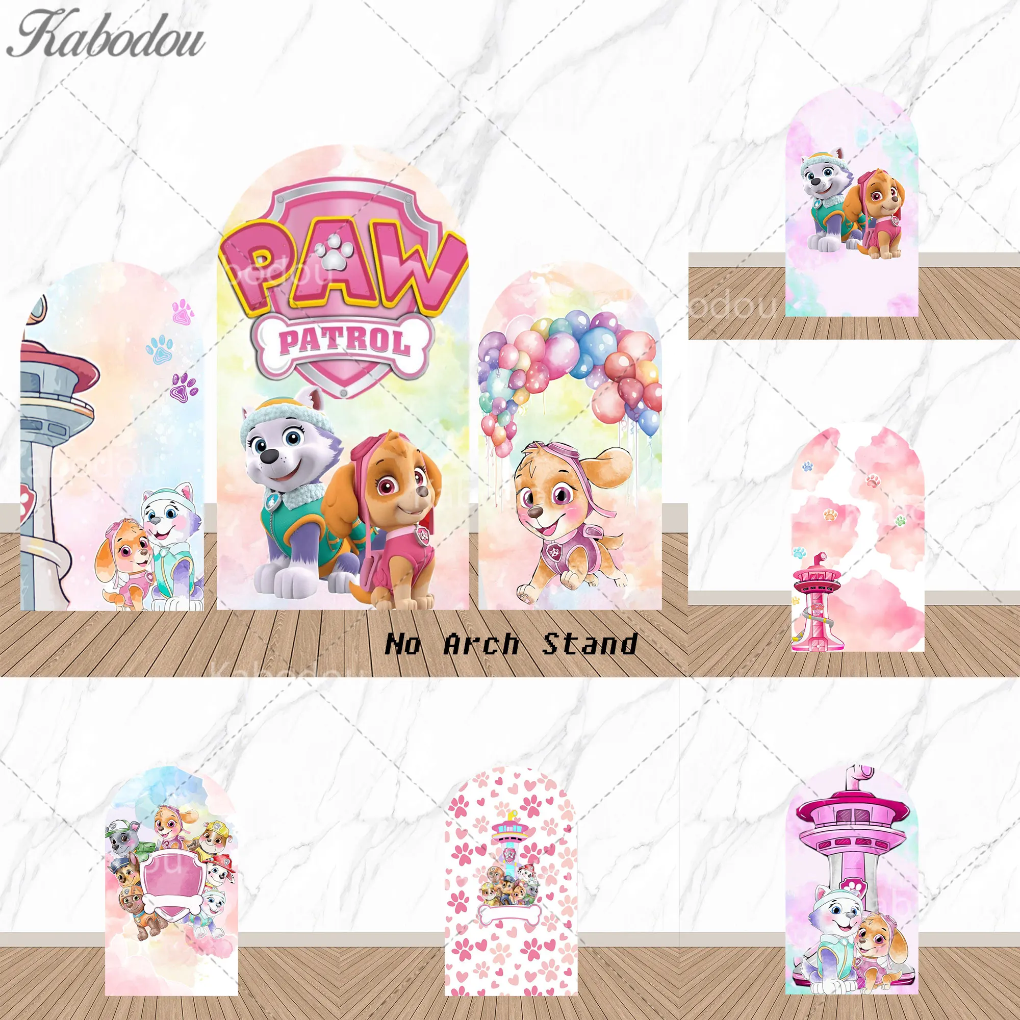 

Paw Patrol Theme Colorful Arch Backdrop Girls Child 1st Birthday Party Baby Shower Sky Banner Decor Background Photography Prop