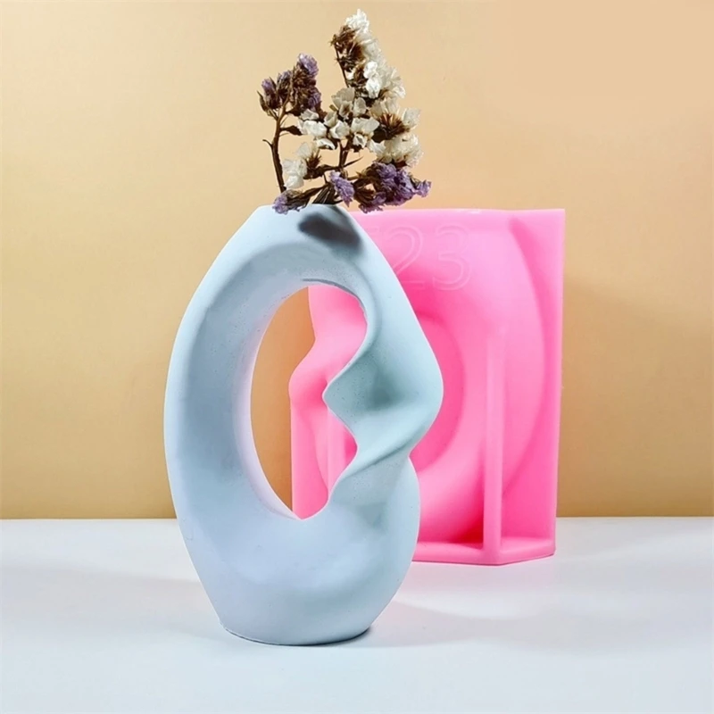 Moule en Silicone robuste pour fabriquer Vase élégant avec Accent nordique pour décoration, vente directe