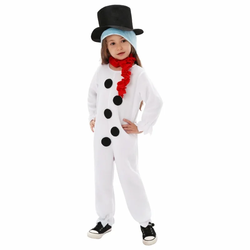 

Детский костюм снеговика, пижамы для рождественской вечеринки, комбинезон, милый наряд для ролевых игр для мальчиков и девочек, праздничная фестивальная одежда для косплея