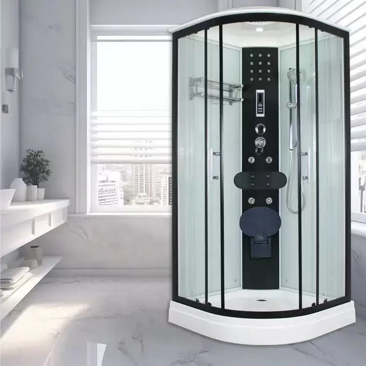 

Modern Design Integrated Bathroom With Glass Partition 6mm Thickness Rectangle Tray Frame Style Mobile Home Shower Room Hotels