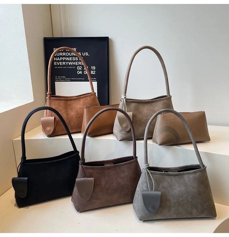 

Модный корейский стиль: женская матовая сумка через плечо и сумка с верхней ручкой, минималистичный универсальный комплект из 2 предметов