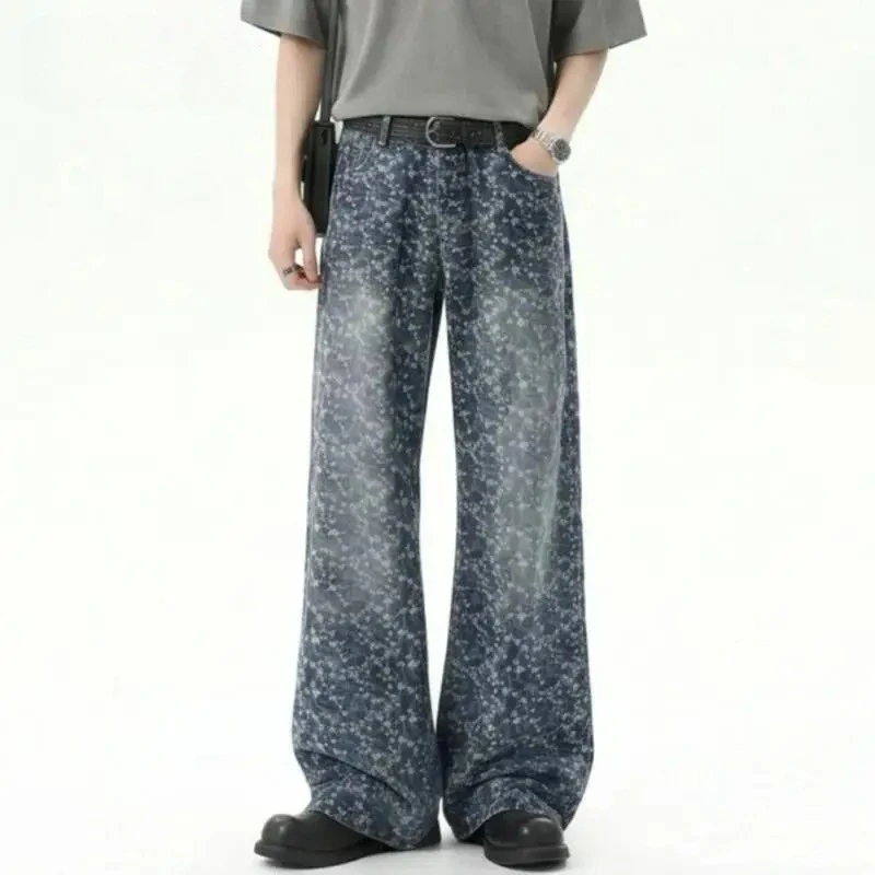 

Men's Straight Leg Jeans Vintage Vibe High Street Style Spring Summer High Waisted Slimfit Flared Denim Pants