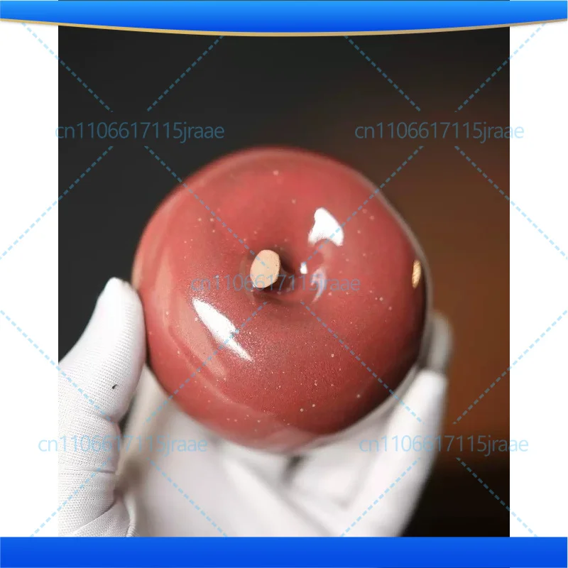 Intangible Cultural Heritage Jun Porcelain Apple Ornament Charred Pink Kiln Change Creative Home Art Decor Figurine