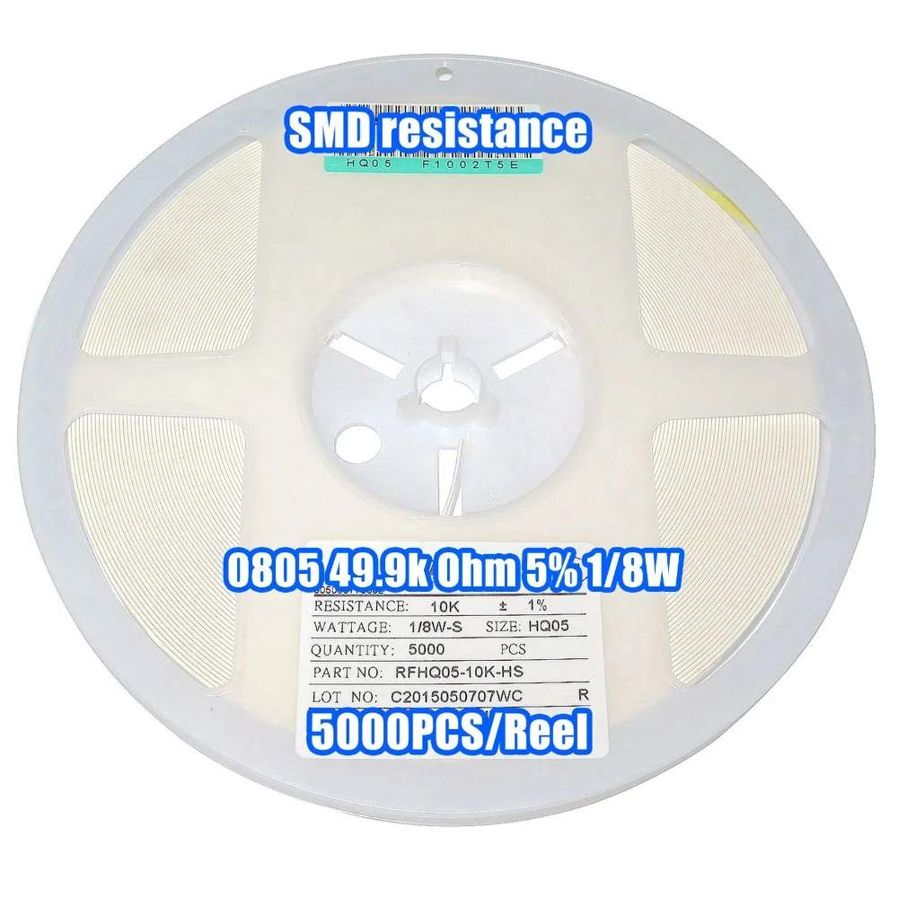 1 Reel 0805 49.9k 49.9k Ohm 1% 1/8W SMD Resistance 5000PCS/Reel