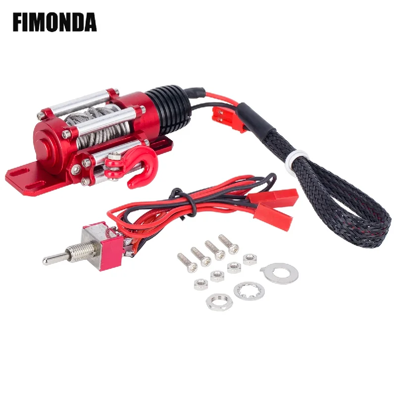 new Metal Steel Wired Automatic Simulated Winch for 1/10 Crawler Car TRX4 TRX6 SCX10 II III RBX10 D110 D90 Wrangler CC01 TF2