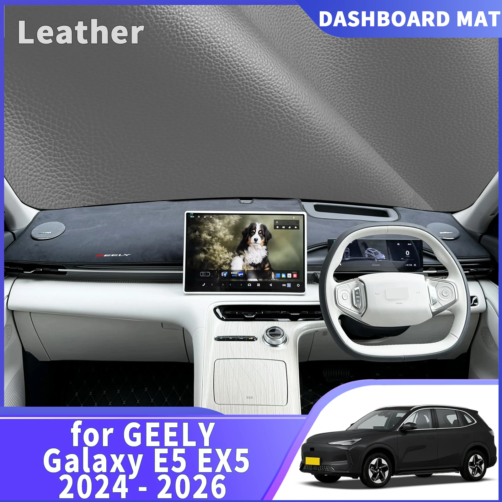 

for GEELY Galaxy E5 EX5 2024 2025 2026 Car DashMat Sunshade Dashmat Dashboard Cover Pad Protective Carpet Leather Accessories