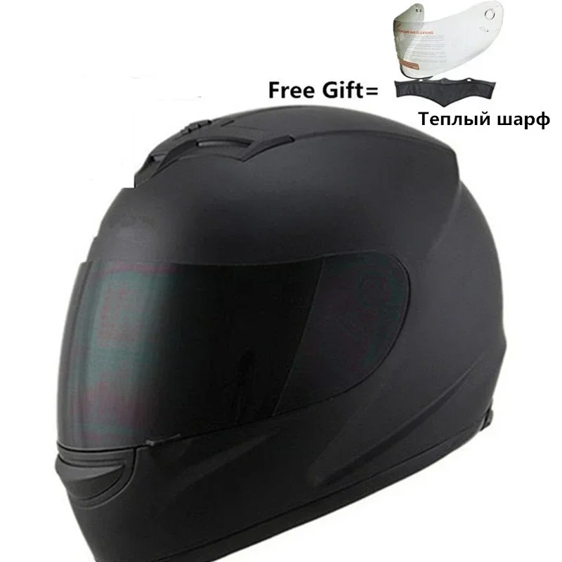 Full Face Motorcycle Helmet with Dual Shield Removable Washable Neck Warmer And Extra Lens ABS PC Material Safety in M L XL XXL