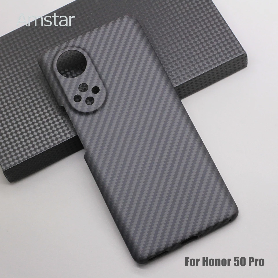 Amstar คาร์บอนไฟเบอร์บริสุทธิ์สําหรับ Honor 50 Pro Premium Ultra Thin Anti-drop Aramid Fiber สําหรับ Honor 50