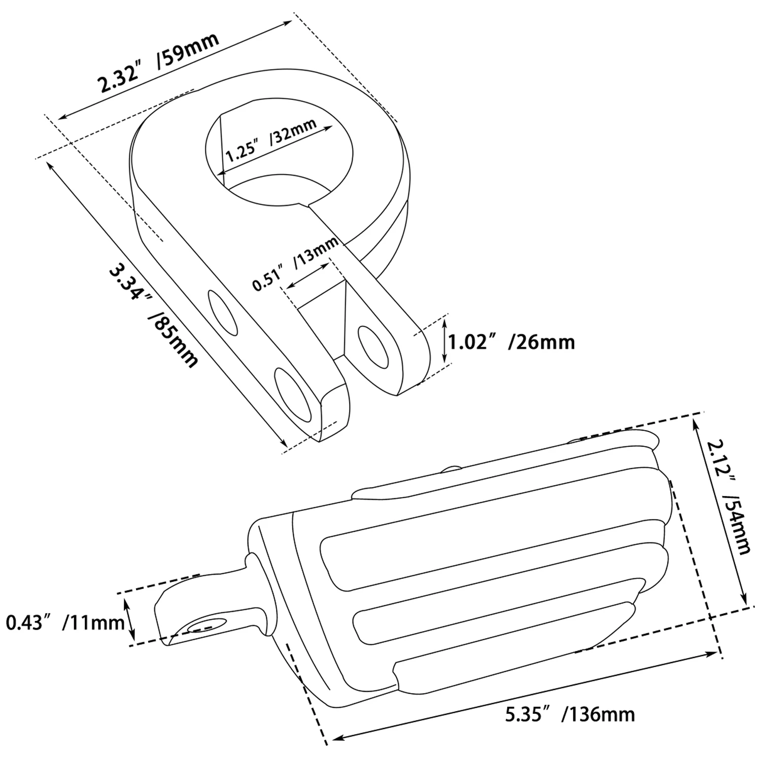 Repose-pieds de route pour moto 32mm Repose-pieds de pare-moteur Pour Harley Softail Slim Fat Bob 114 Dyna Low Rider S Road King Street Glide FLTRX accessoires moto