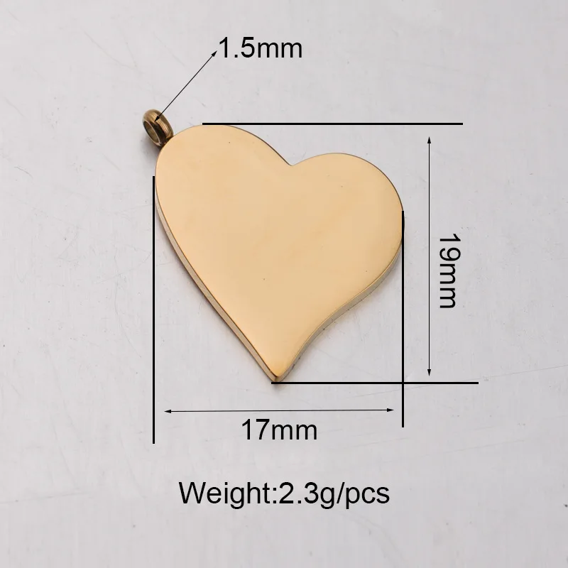 Asymmetry Heart Blank  For Engrave Mirror Polish Stainless Steel Heart Blank Tag DIY Jewelry Making Necklace Bracelet Connector