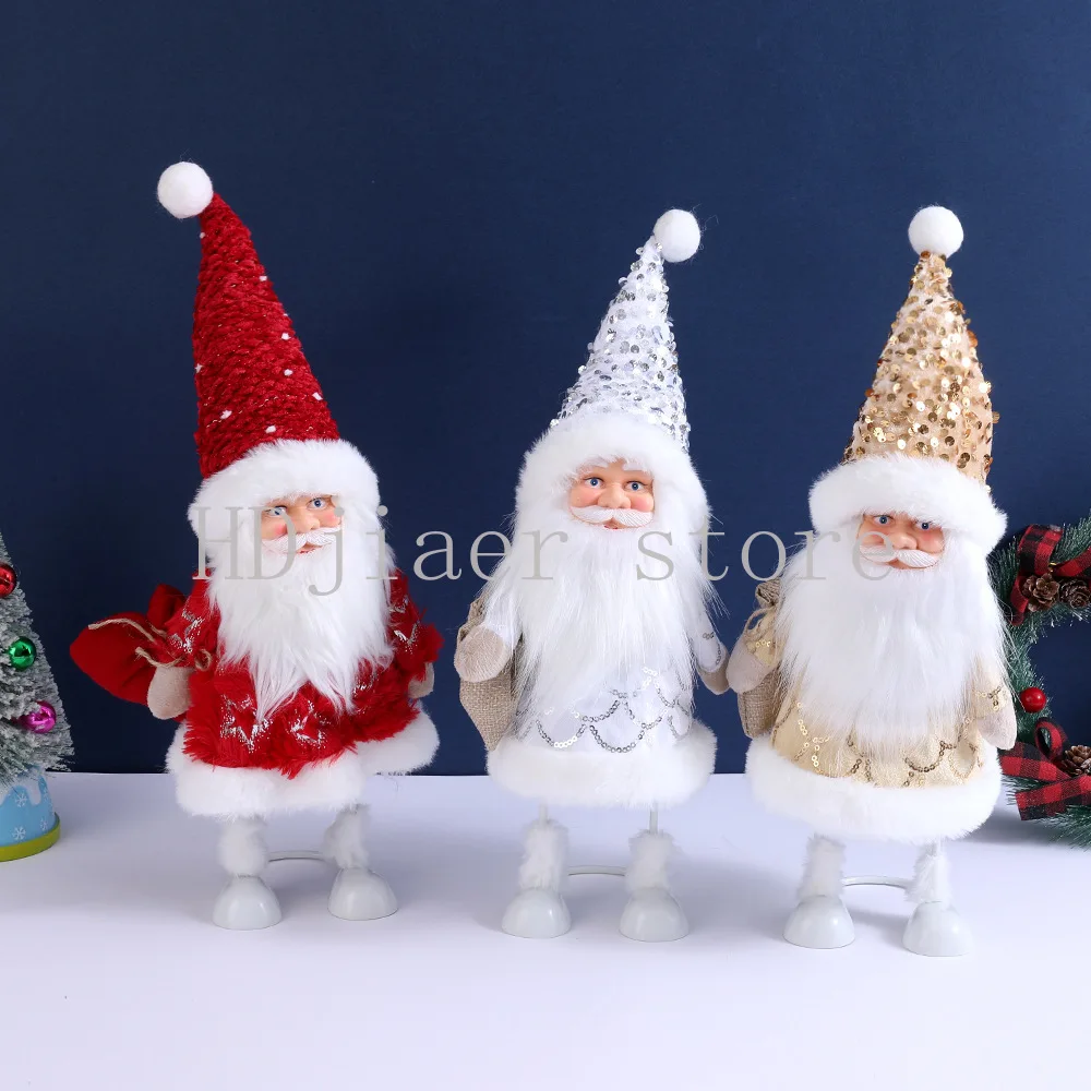 

Christmas new product: 40cm iron Santa Claus figurine, static Old man, Christmas gift decoration window display