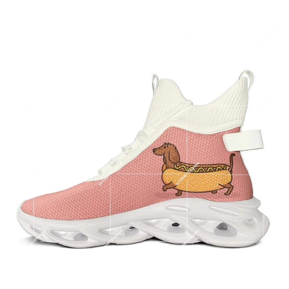 

Cute Cartoon Sausage Dog High Top Flats Sneakers Men Women Hiking Sneakers Travel Mountaineering Shoes Running Shoes