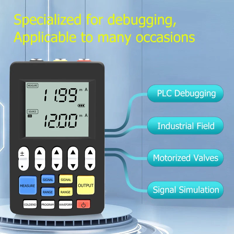 Multifunktions-Signalgenerator, 4–20 mA, Strom, Spannung, Temperatur, RTD, Thermoelement, Signalquelle, Handprozesskalibrator